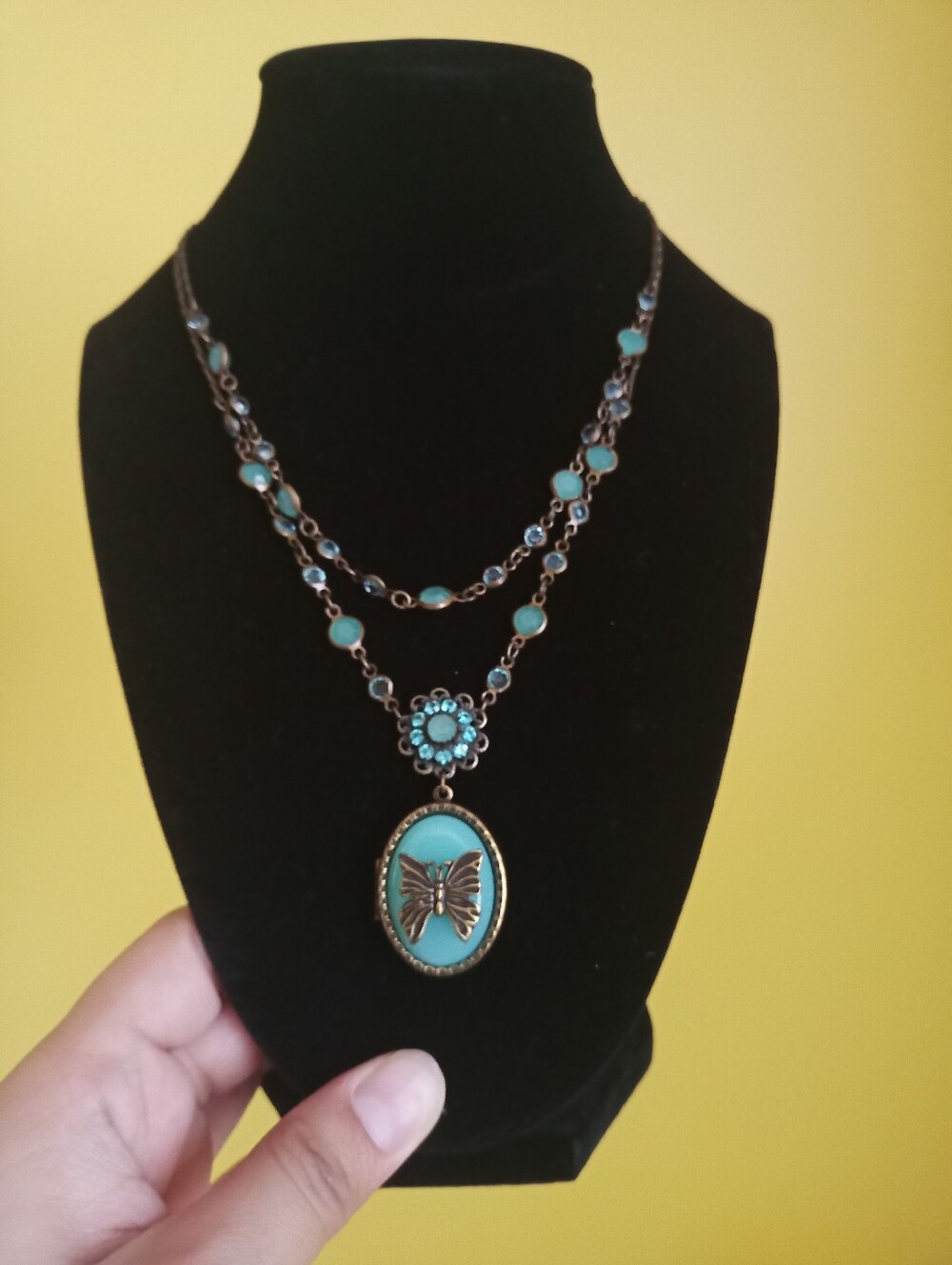 Vintage Avon Butterfly Locket Necklace